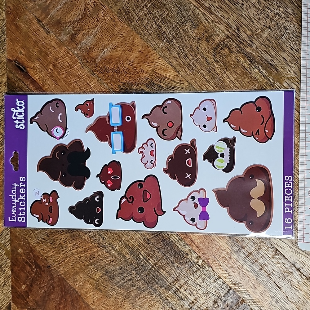 Poop Emoji 💩 everyday stickers Sticko sealed sheet